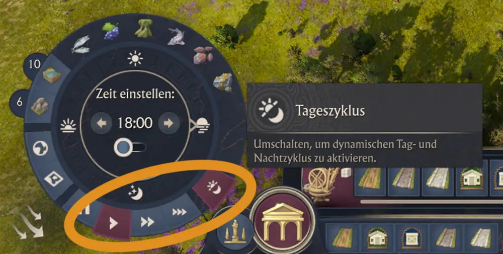Spieltempo und Tag/Nacht Zyklus in Anno 117